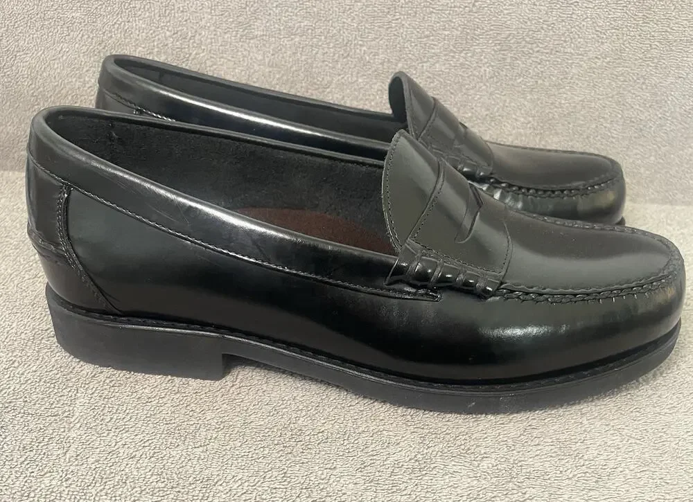 Rockport Black Leather Penny Loafers
